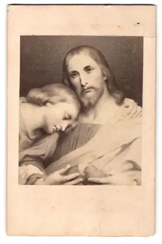 Fotografie A. W. Schulgen, Paris, Gemälde von unbek. Künstler, Christus bricht sein Brot