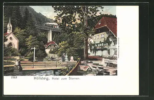 AK Breitnau / Schwarzwald, Hotel zum Sternen, Kirche und Brücke