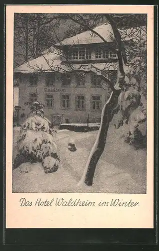 AK Herrischwand, Hotel & Pension Waldheim im Winter