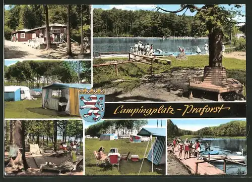 AK Hünfeld, Campingplatz Praforst, Partie am See, Minigolfbahn