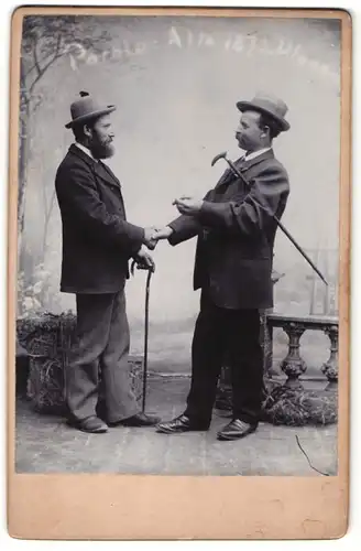Fotografie unbekannter Fotograf und Ort, Parole - Alte 1870 Ulanen, zwei Veteranen