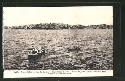 AK Jaffa, Blick vom Meer auf die Stadt