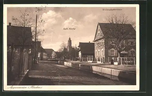 AK Appenweier / Baden, Kath. Kirche und St. Elisabethenhaus