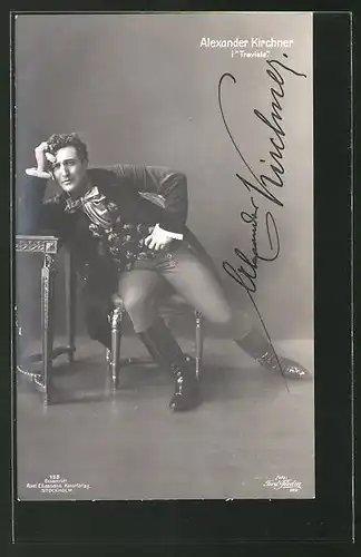 AK Opernsänger Alexander Kirchner in "Traviata", mit Originalunterschrift