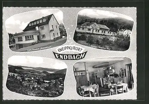 AK Endbach, Café-Pension "Sonnenhof", Ortsansicht, Kneipp-Rheuma-Bad