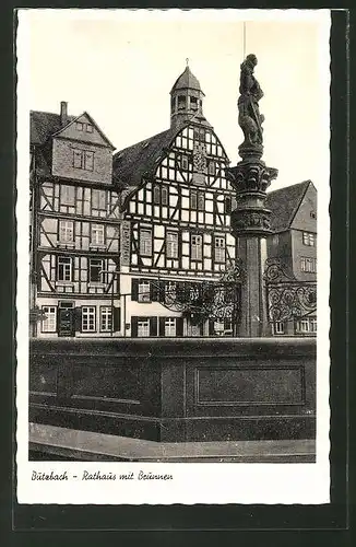 AK Butzbach, Rathaus mit Brunnen