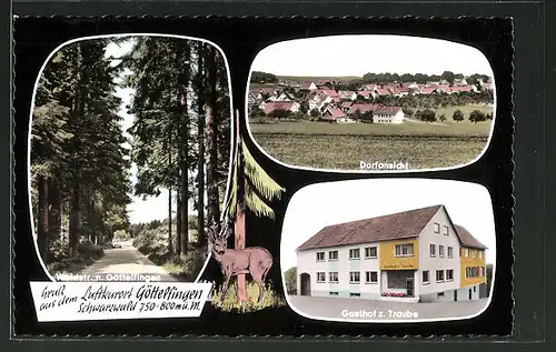AK Göttelfingen / Schwarzwald, Waldstrasse, Gasthof zur Traube, Ortsansicht