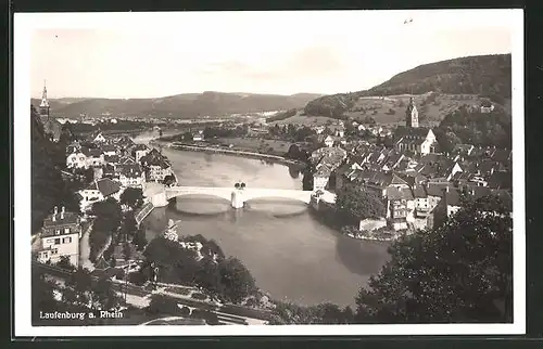 AK Laufenburg a. Rhein, Ortsansicht mit Brücke