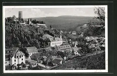 AK Stromberg / Hunsrück, Ortspanorama vom Berg aus gesehen