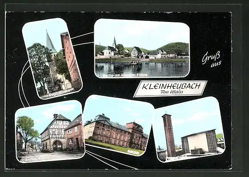 AK Kleinheubach / Main, Ev. Kirche, Rathaus, Schloss, Kat. Kirche