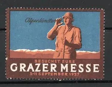 Reklamemarke Graz, Grazer Messe 1927, Alpenländler