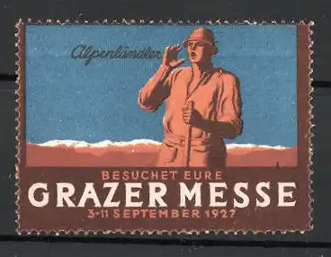 Reklamemarke Graz, Grazer Messe 1927, Alpenländler