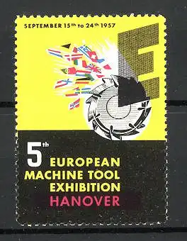 Reklamemarke Hanover, 5th European Machine Tool Exhibition 1957, Messelogo