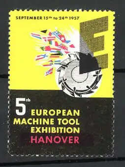 Reklamemarke Hanover, 5th European Machine Tool Exhibition 1957, Messelogo