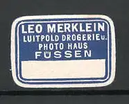Reklamemarke Luitpold-Drogerie Leo Merklein zu Füssen