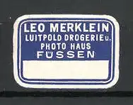 Reklamemarke Luitpold-Drogerie Leo Merklein zu Füssen