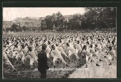 Foto-AK Genf, Eidg. Turnfest 1925, Massengymnastik