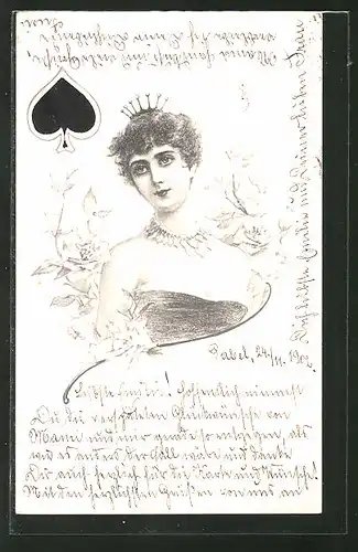AK Pik Königin beim Kartenspiel