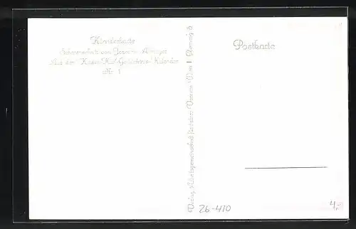 Künstler-AK Josefine Allmayer: Scherenschnitt aus dem Kaiser-Karl-Gedächtnis-Kalender Nr. 1: Ostern auf Madeira