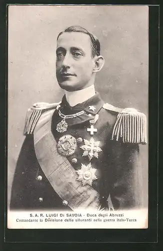 AK Luigi Di Savoia, Duca degli Abruzzi, Comandante la Division delle siluranti nella guerro Italo-Turca