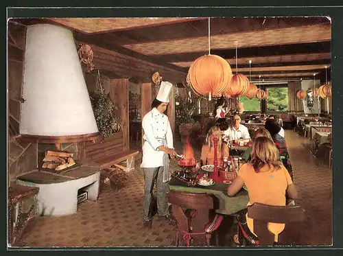 AK Schlüchtern-Hutten, Bergrestaurant, Innenansicht