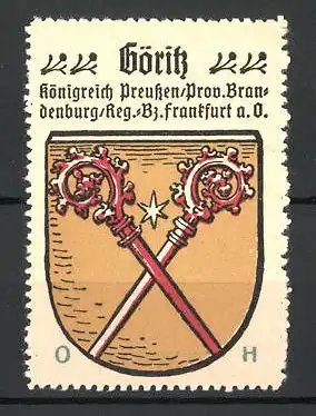 Reklamemarke Wappen von Göriss, Königreich Preussen, Prov. Brandenburg, Reg.-Bez. Frankfurt an der Oder