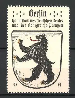 Reklamemarke Wappen von Berlin, Hauptstadt des deutschen Reiches und des Königreichs Preussen