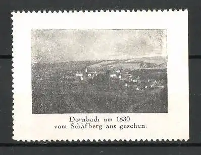 Reklamemarke Dornbach um 1830, vom Schafberg aus gesehen