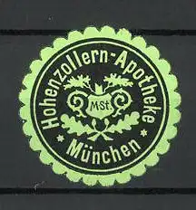 Präge-Reklamemarke Hohenzollern-Apotheke München, Wappen