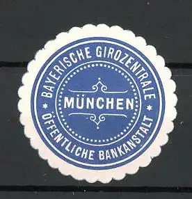 Präge-Reklamemarke bayerische Girozentrale und öffentliche Bankanstalt München