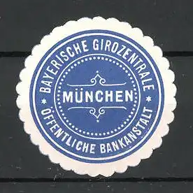 Reklamemarke Bayerische Girozentrale und öffentliche Bankanstalt München
