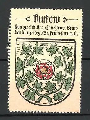 Reklamemarke Wappen von Buckow, Königreich Preussen, Prov. Brandenburg, Reg.- Bez. Frankfurt a. O.