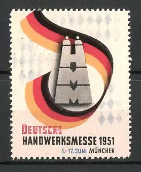 Reklamemarke München, deutsche Handwerksmesse 1951, Messelogo