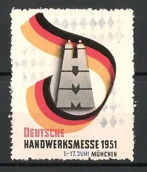 Reklamemarke München, deutsche Handwerksmesse 1951, Messelogo
