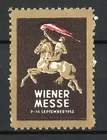 Reklamemarke Wien, Wiener Messe 1952, Reiter mit Fackel