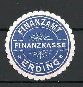 Präge-Reklamemarke Finanzkasse vom Finanzamt Erding