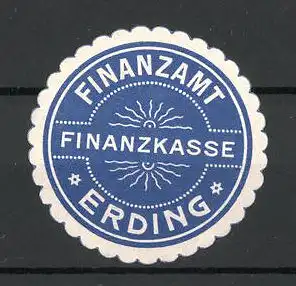 Präge-Reklamemarke Finanzkasse vom Finanzamt Erding