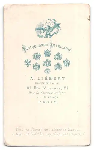 Fotografie A. Liebert, Paris, Portrait bürgerlicher Herr mit Backenbart