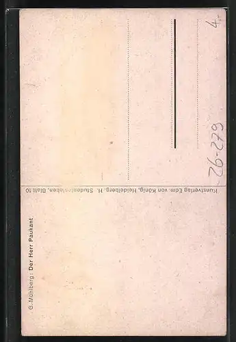 Künstler-AK Georg Mühlberg: Der Herr Paukant, Burschenschaftler, Mensur