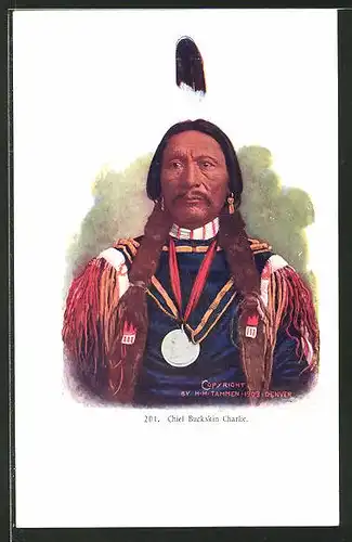 Präge-AK Chief Buckskin Charlie, Indianer-Häuptling