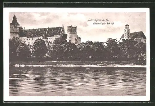 AK Lauingen a. d. Donau, Ehemaliges Schloss von der Donau betrachtet