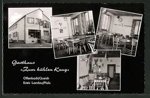 AK Offenbach / Queich, Gasthaus "Zum kühlen Grunde" mit Innenansicht
