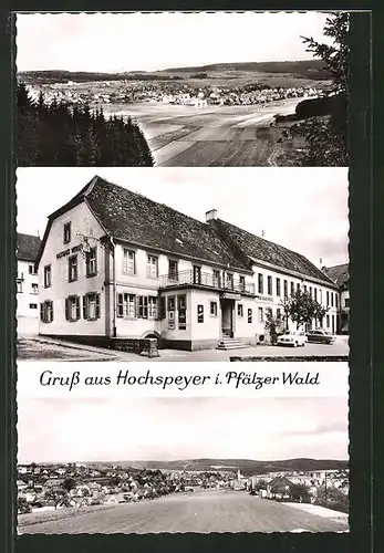 AK Hochspeyer i. Pfälzer Wald, Totalansicht & Gasthaus Werle
