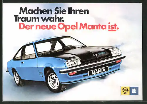 AK Der neue Opel Manta IST, Autoreklame