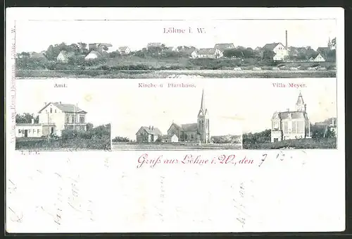 AK Löhne, Amt, Kirche und Pfarrhaus, Villa Meyer