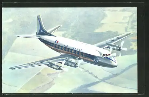 AK Vickers "Viscount" Flugzeug der Air France