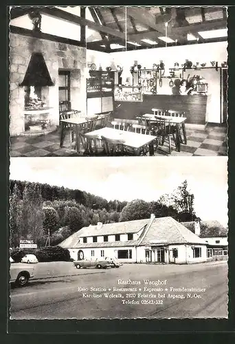 AK Rasthaus Wanghof, Esso Station, Innen- und Aussenansicht