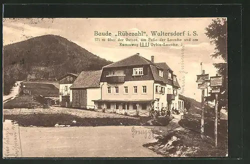 AK Waltersdorf / S., Hotel-Baude "Rübezahl"