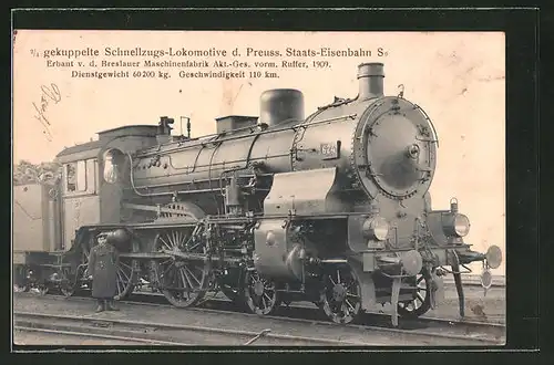 AK Eisenbahn, gekuppelte Schnellzugs-Lokomotive d. Preuss. Staats-Eisenbahn S 6
