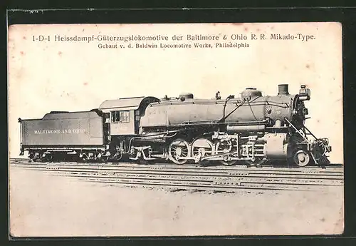 AK 1-D-1 Heissdampf-Güterzugslok. der Baltimore & Ohio RR Mikado-Type, Baldwin Locomotive Works